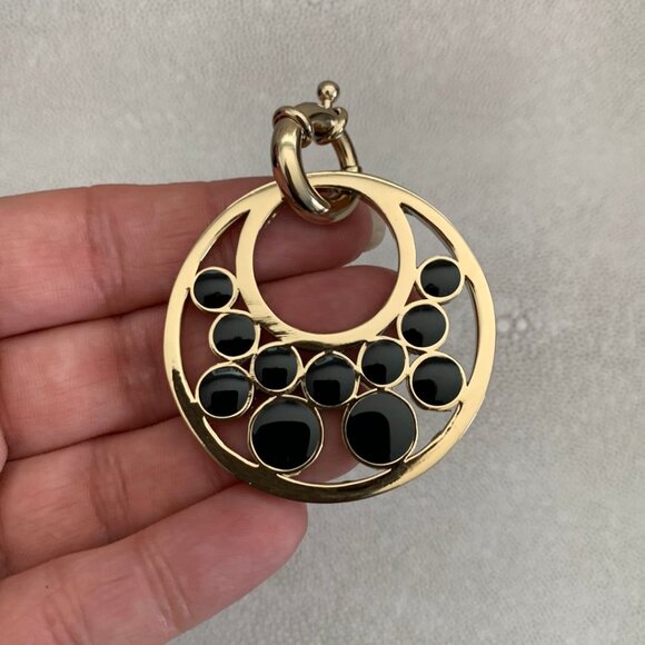 Dyrberg/Kern Idoya large black enamel pendant - Picture 3 of 6